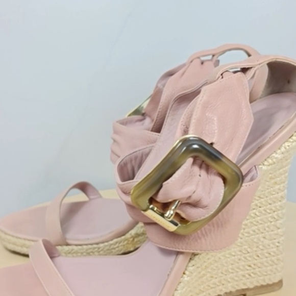 Burberry Catsbrook Wedge Sandal Espadrille Blush Pink Size 38 - Picture 9 of 10